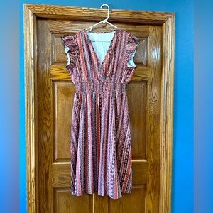 Gel & Striped Print Dress